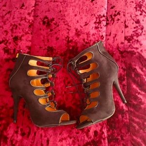 Nine West Black Lace Up Heels